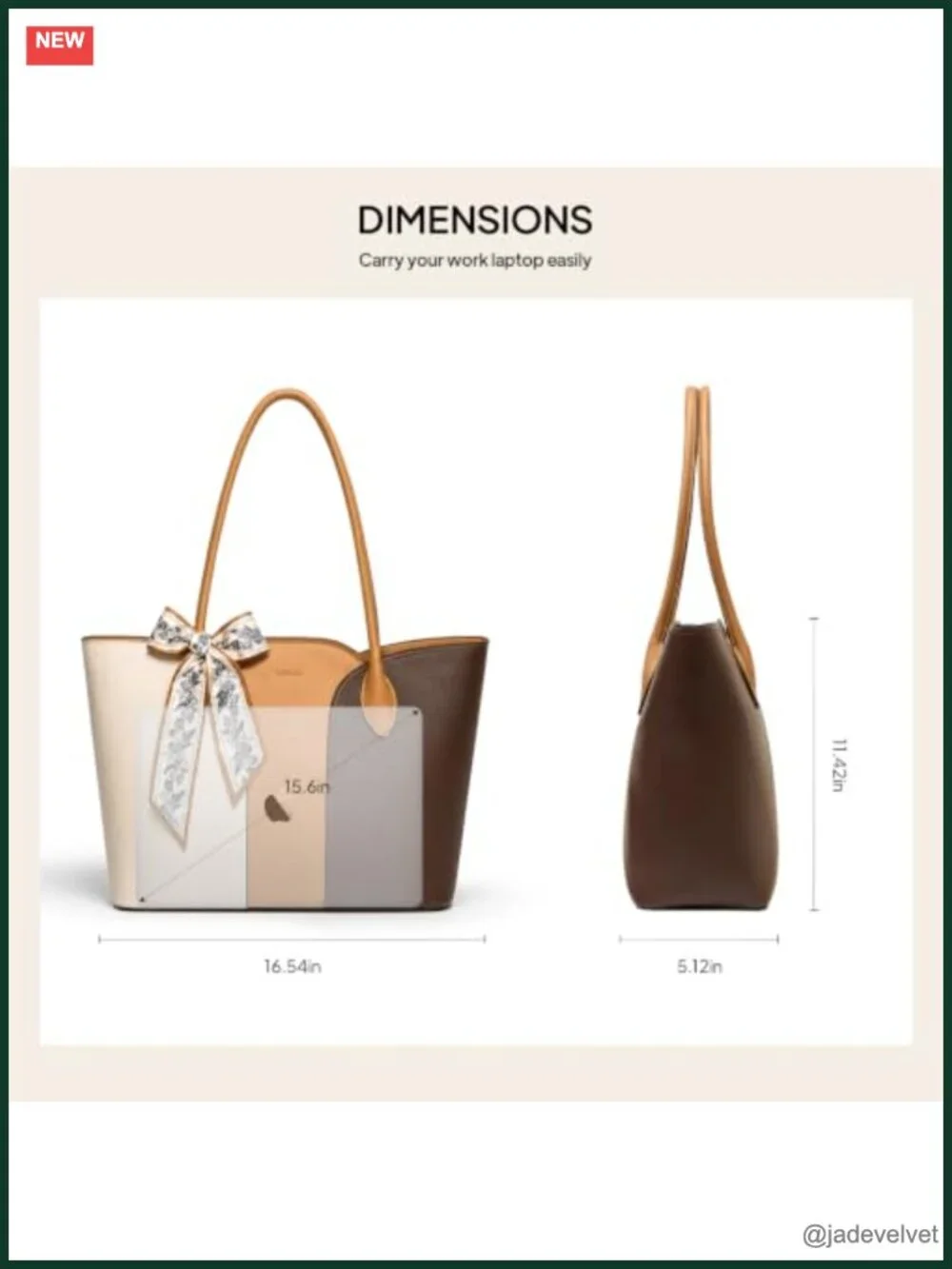 Vintage Faux Leather Tote Bag for Women, Laptop Bag Fits 15.6
